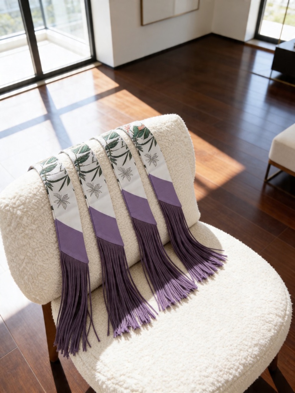 Fringe Handbag Wraps in Purple - Picture 5 of 7